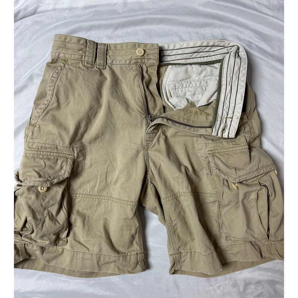 Polo Ralph Lauren Mens Gellar Fatigue Cargo Shorts Tan Khaki Cotton Chino 32 - Picture 4 of 15